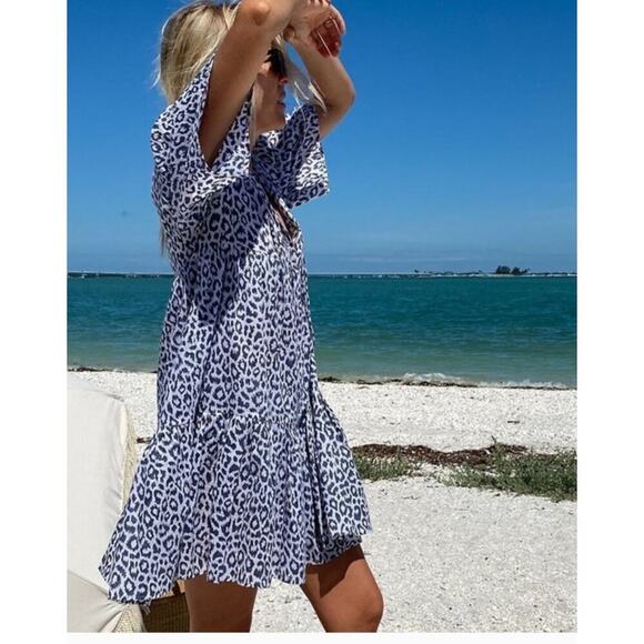 Emerson Fry India Collection Ladies Isla Dress Leopard Size M/L - Picture 2 of 8